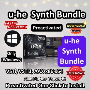 U-he Synth Bundle for Windows Only VST, VST3, AAX, Preactivated, VST Plugins, Reverb, Mixing, Lifetime Activation, Aax Vst3 Vst Vst2