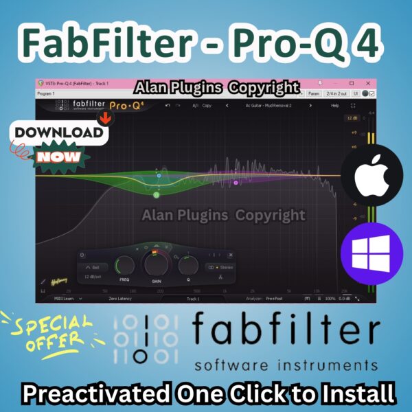 FabFilter Pro-Q 4 | Best EQ Plugin for Mixing & Mastering | VST, VST3, AU, AAX | Windows & Mac