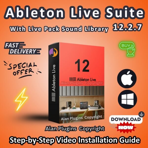 Ableton Live Suite 12.2.7 with Live Pack Sound Library for both MacOS and Windows